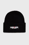 Шапка з домішкою вовни Karl Lagerfeld Karl Lagerfeld X Cara Delevingne колір чорний Шапка з домішкою вовни Karl Lagerfeld Karl Lagerfeld X Cara Delevingne колір чорний
