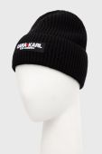 Шапка з домішкою вовни Karl Lagerfeld Karl Lagerfeld X Cara Delevingne колір чорний Шапка з домішкою вовни Karl Lagerfeld Karl Lagerfeld X Cara Delevingne колір чорний