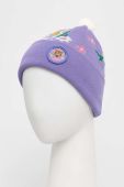 Шапка з домішкою вовни Femi Stories Sweetie Vlt колір фіолетовий з товстого трикотажу