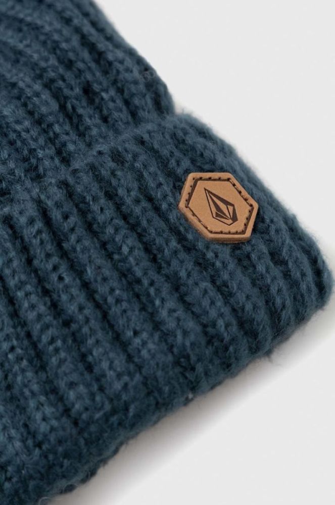 Шапка Volcom колір бірюзовий з товстого трикотажу фото 3