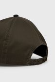 Кепка Sisley колір зелений однотонна