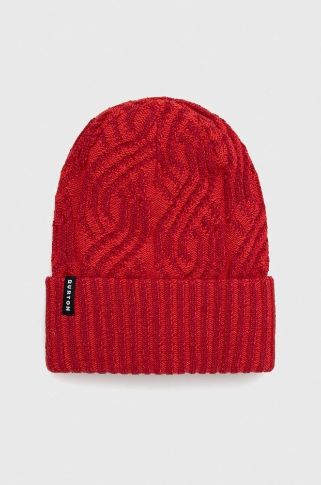 Двостороння шапка Burton колір червоний з товстого трикотажу