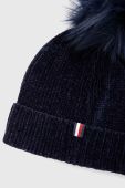 Дитяча шапка Tommy Hilfiger колір синій з тонкого трикотажу