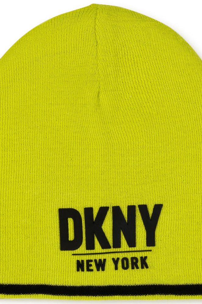 Дитяча шапка Dkny колір зелений з тонкого трикотажу