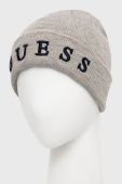 Дитяча шапка з домішкою вовни Guess колір сірий