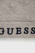 Дитяча шапка з домішкою вовни Guess колір сірий