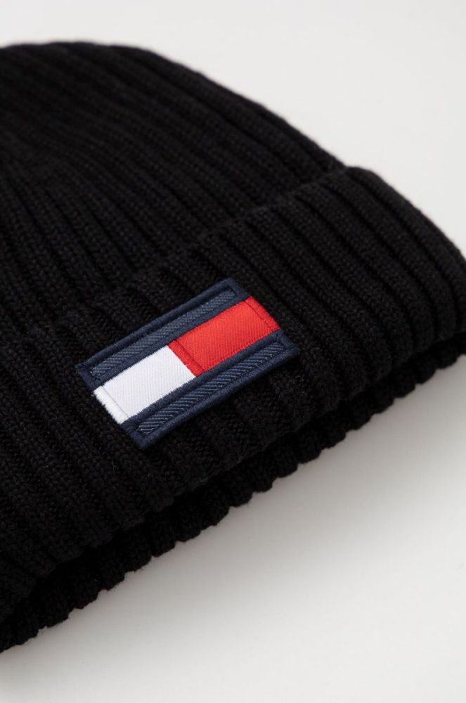 Дитяча шапка Tommy Hilfiger колір чорний з товстого трикотажу фото 2