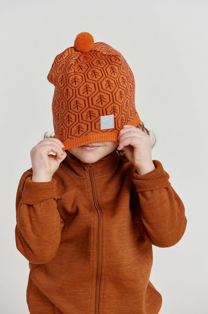 Дитяча шапка Reima колір помаранчевий вовна (2658649)