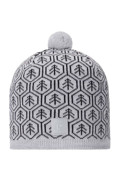 Дитяча шапка Reima колір сірий вовна