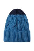 Дитяча шапка Reima з товстого трикотажу вовна колір блакитний