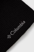 Шапка Columbia колір чорний з тонкого трикотажу