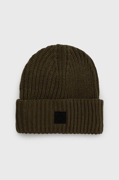 Шапка Only & Sons колір зелений з товстого трикотажу