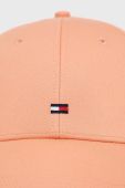 Бавовняна кепка Tommy Hilfiger колір помаранчевий однотонна