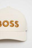 Кепка BOSS колір бежевий з аплікацією