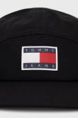 Бавовняна кепка Tommy Jeans колір чорний з аплікацією