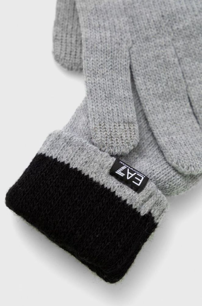 Рукавички EA7 Emporio Armani чоловічі колір сірий фото 2