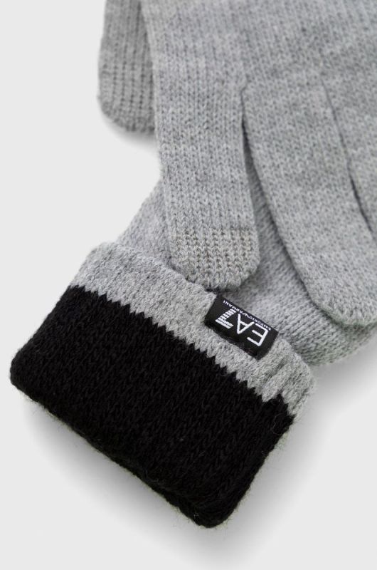 Рукавички EA7 Emporio Armani чоловічі колір сірий фото 2