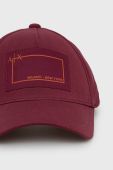 Бавовняна бейсболка Armani Exchange колір бордовий однотонна