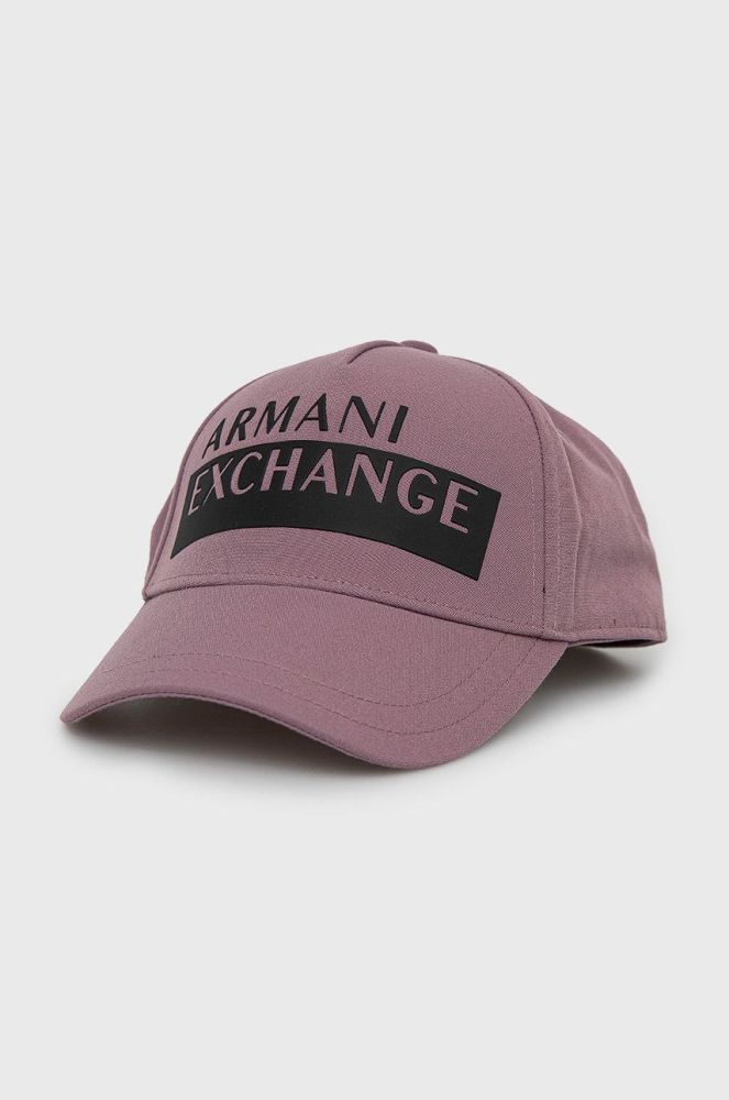 Кепка Armani Exchange колір фіолетовий однотонна