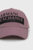 Кепка Armani Exchange колір фіолетовий однотонна