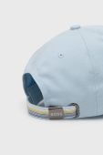 Бавовняна кепка BOSS Boss Athleisure з принтом колір блакитний