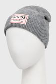 Шапка з домішкою вовни Guess колір сірий з тонкого трикотажу (2723337)