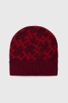 Шапка з домішкою вовни Tommy Hilfiger колір червоний