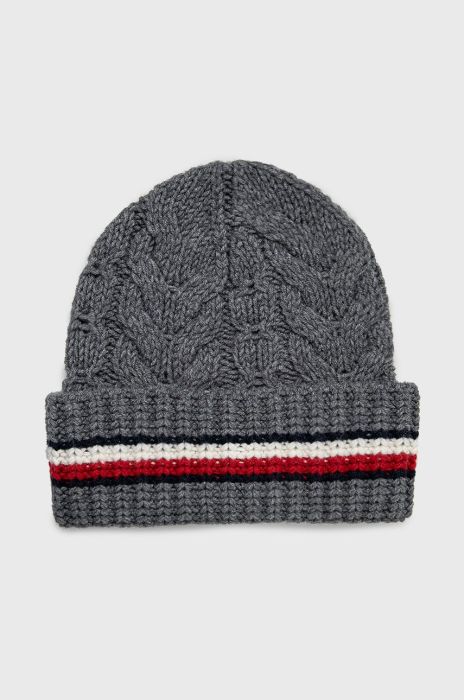 Вовняна шапка Tommy Hilfiger колір сірий вовна (2621094)