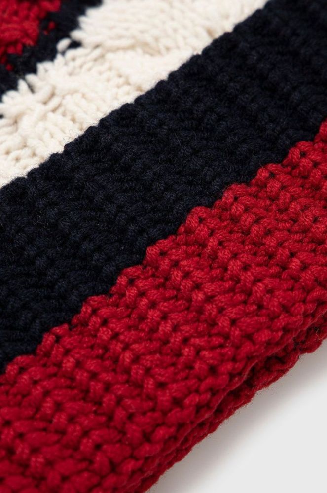 Вовняна шапка Tommy Hilfiger вовна колір барвистий фото 3