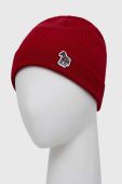 Вовняна шапка PS Paul Smith колір червоний з тонкого трикотажу вовна