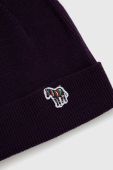 Вовняна шапка PS Paul Smith колір фіолетовий з тонкого трикотажу вовна