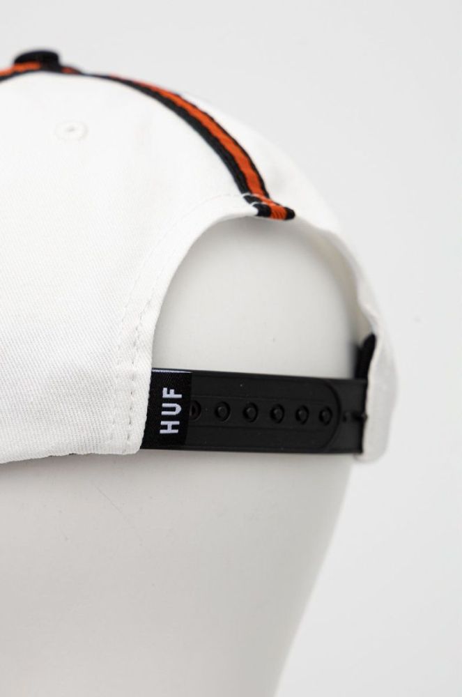 Бавовняна кепка HUF X Trasher колір білий з аплікацією фото 3