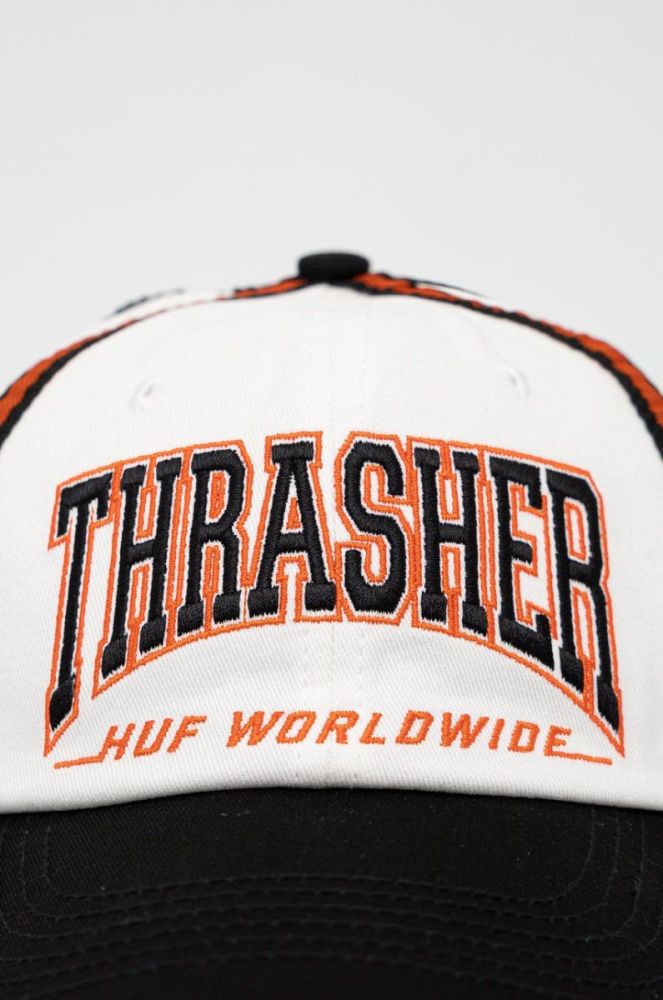 Бавовняна кепка HUF X Trasher колір білий з аплікацією фото 4