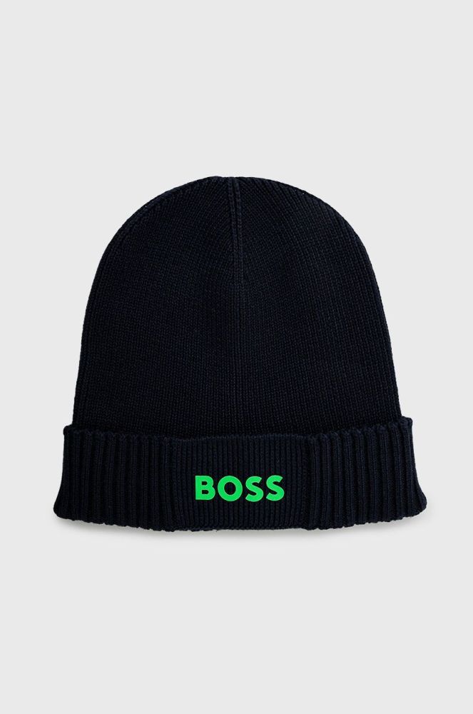 Шапка з домішкою вовни BOSS Boss Athleisure колір синій