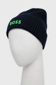 Шапка з домішкою вовни BOSS Boss Athleisure колір синій