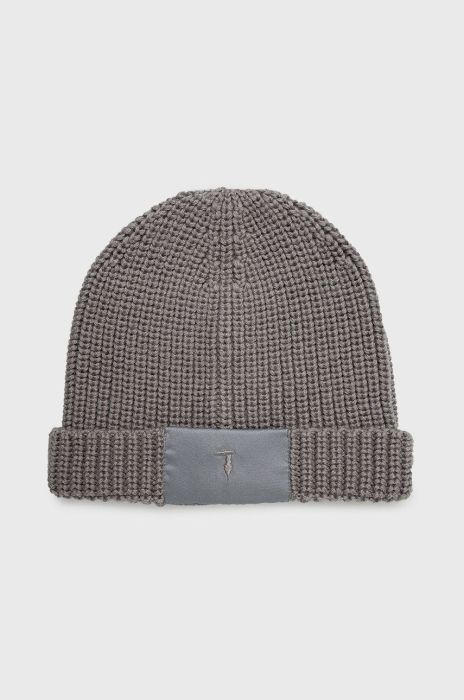 Шапка з домішкою вовни Trussardi колір сірий