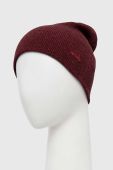 Бавовняна шапка Superdry колір бордовий з тонкого трикотажу з бавовни