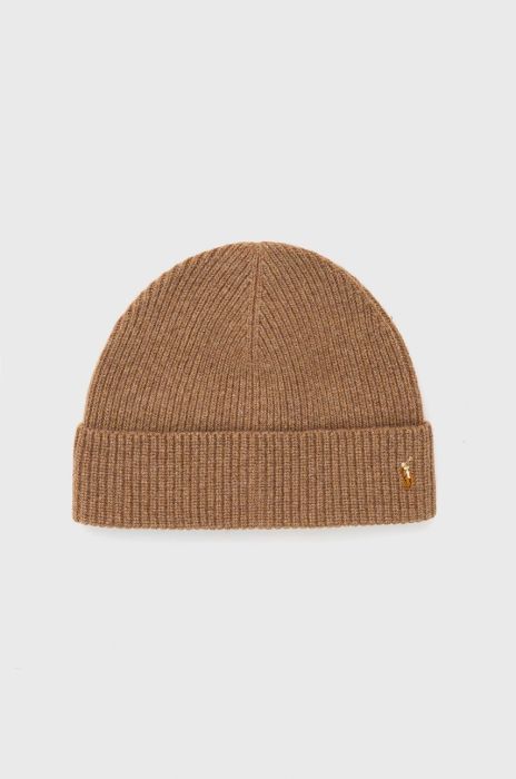Вовняна шапка Polo Ralph Lauren колір коричневий вовна (2765195)