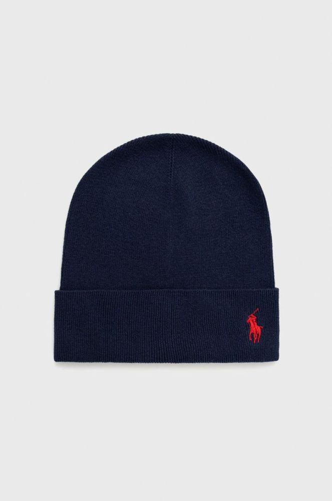 Бавовняна шапка Polo Ralph Lauren колір синій з тонкого трикотажу з бавовни (2759448) фото 2
