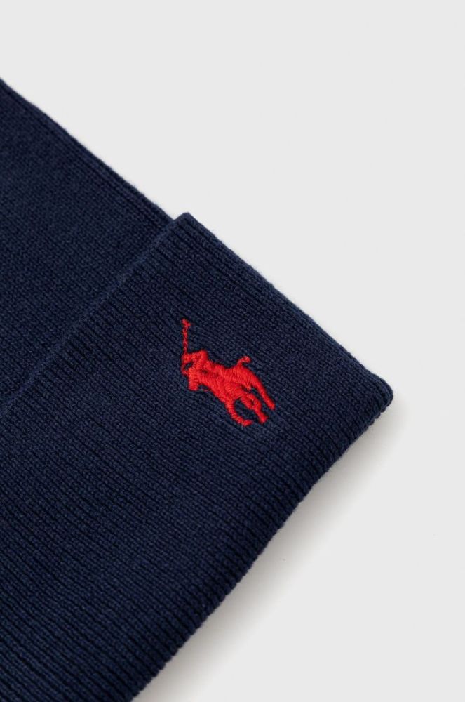 Бавовняна шапка Polo Ralph Lauren колір синій з тонкого трикотажу з бавовни (2759448) фото 3
