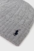 Вовняна шапка Polo Ralph Lauren колір сірий з тонкого трикотажу вовна (2755495)