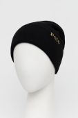 Шапка з домішкою вовни Polo Ralph Lauren колір чорний з товстого трикотажу