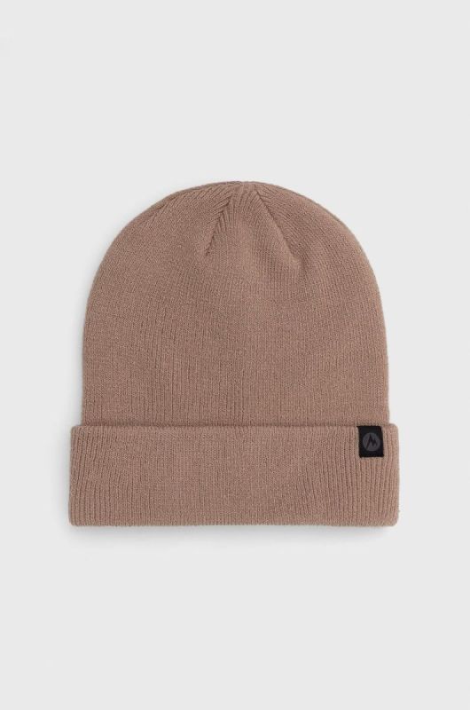 Шапка Marmot Steephollow колір бежевий з товстого трикотажу