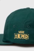 Бавовняна бейсболка Vans X One Piece колір зелений з принтом