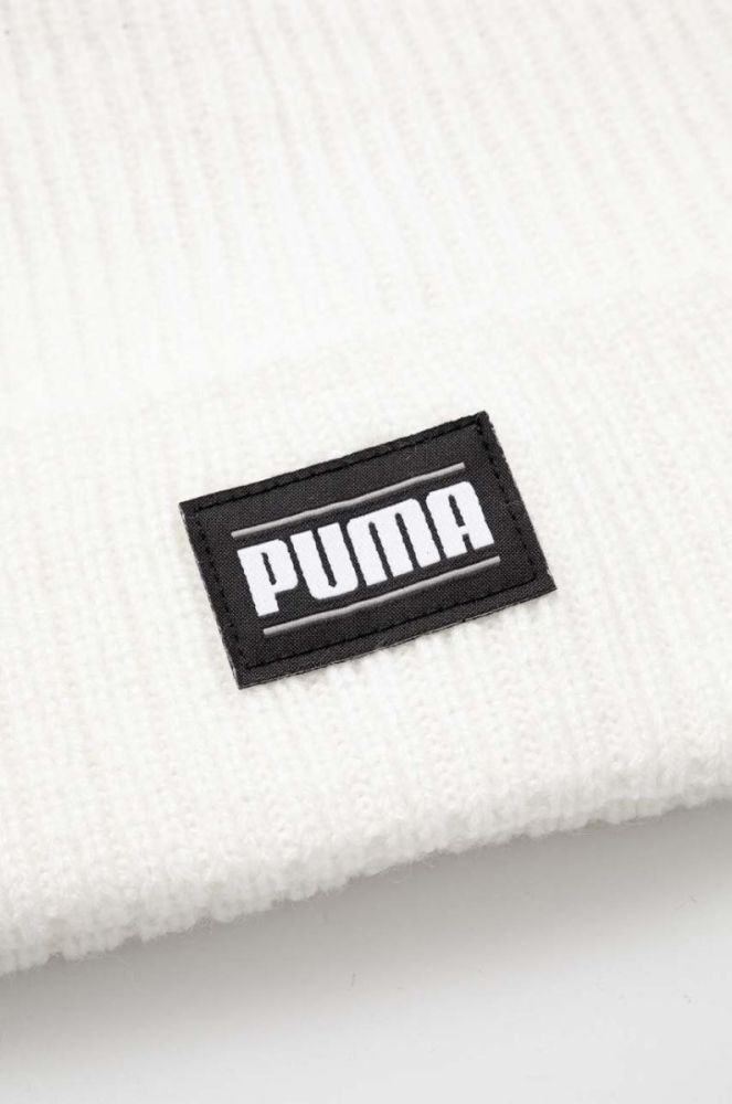 Шапка Puma колір білий з тонкого трикотажу фото 3