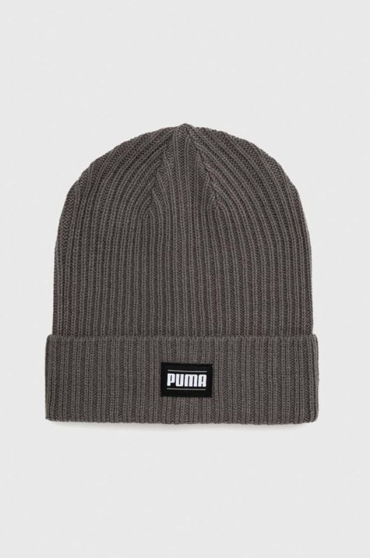 Шапка Puma колір сірий з тонкого трикотажу