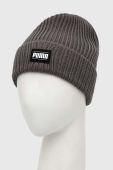 Шапка Puma колір сірий з тонкого трикотажу