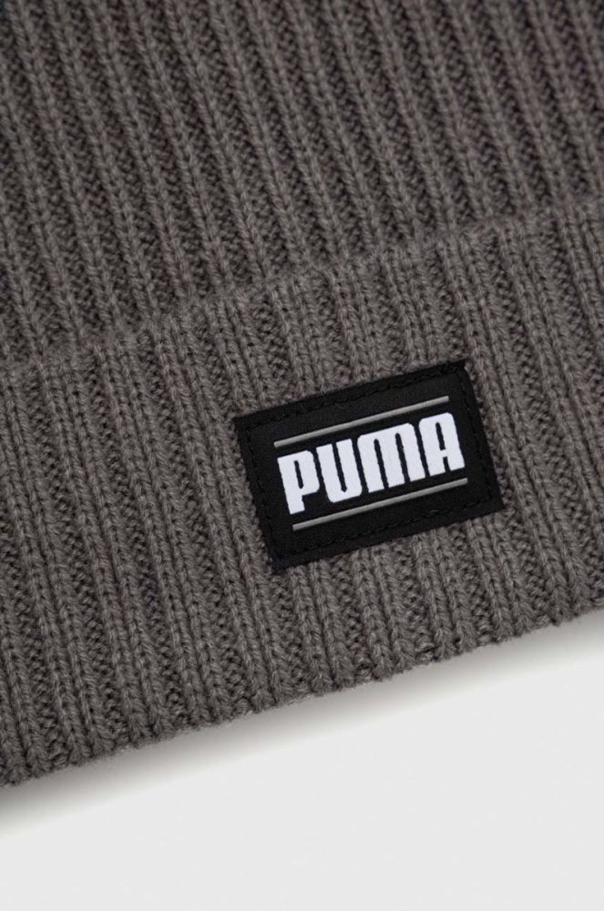 Шапка Puma колір сірий з тонкого трикотажу фото 3