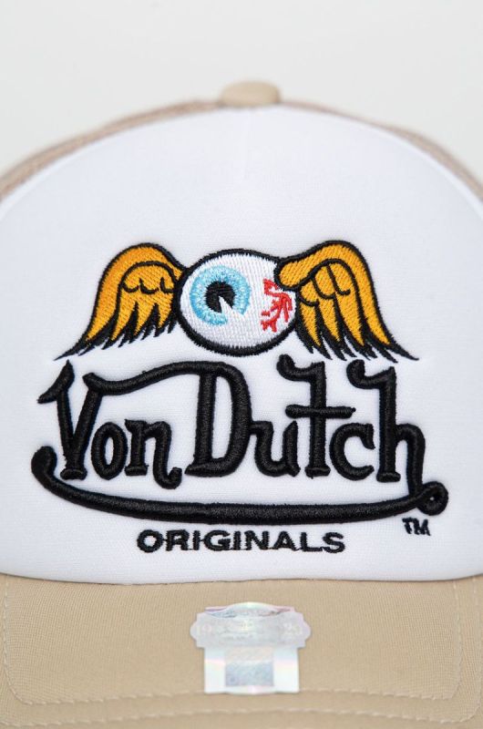 Кепка Von Dutch колір бежевий з аплікацією (2694209) фото 2