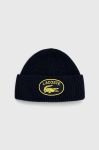 Бавовняна шапка Lacoste колір синій з бавовни Бавовняна шапка Lacoste колір синій з бавовни